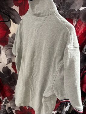 Tommy Hilfiger Heather Gray Turtleneck with Navy & Red Trim